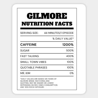 Gilmore Nutrition Facts Magnet